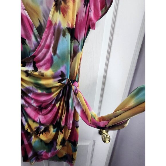 Joseph Ribkoff Floral Faux Wrap Dress Size 10 - Picture 10 of 11